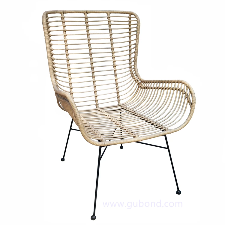 Outdoor Furniture Restaurant Metal Poly Rattan Dining Chairs with Cushions on Sale