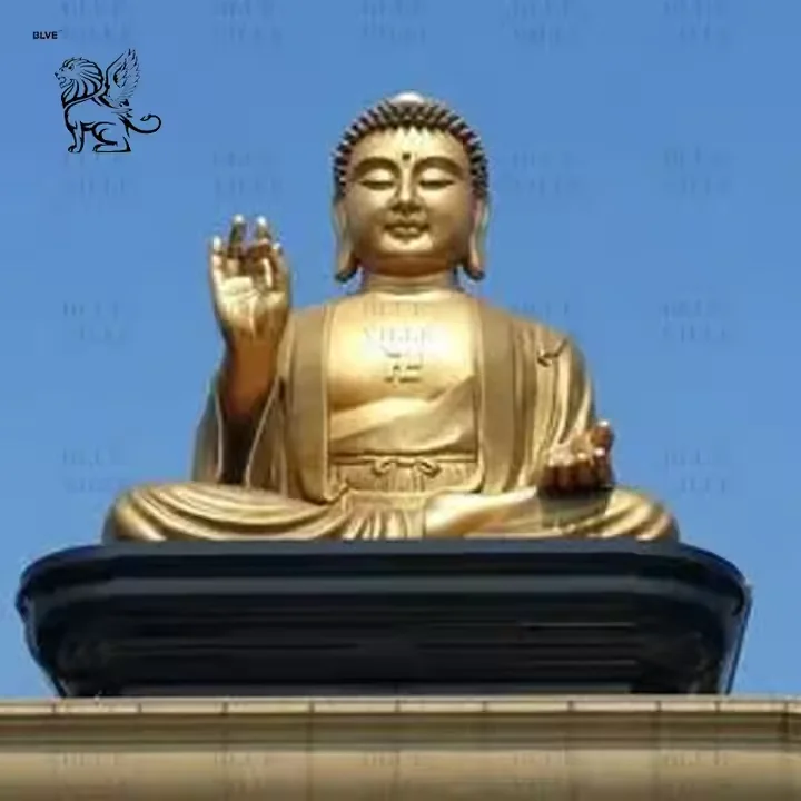 Современная декоративная Весенняя металлическая латунная буддистская статуя Будды