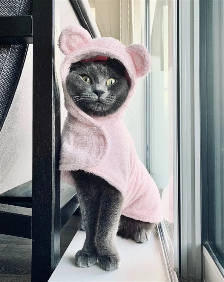 Qiqu Pet Supplies Custom New Designer Dog bath robe  Pet Clothes Personalized Pet Cat Drying Bathrobe coat robe towel for dog
