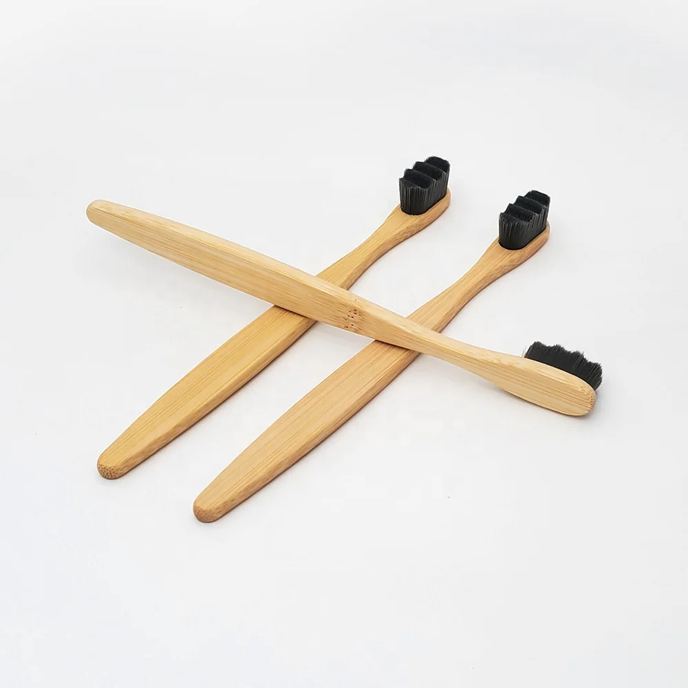 Ultra soft 10000 bristle natural degradable bamboo flat shape grace toothbrush for oral care