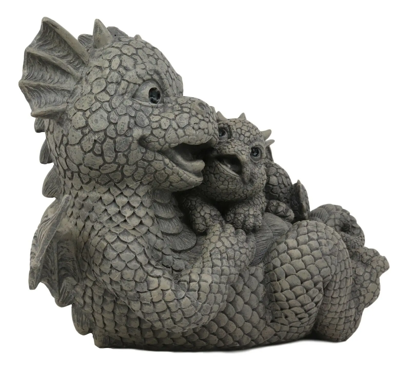 Whimsical Garden Dragon Family Mommy And Me Time Statue
