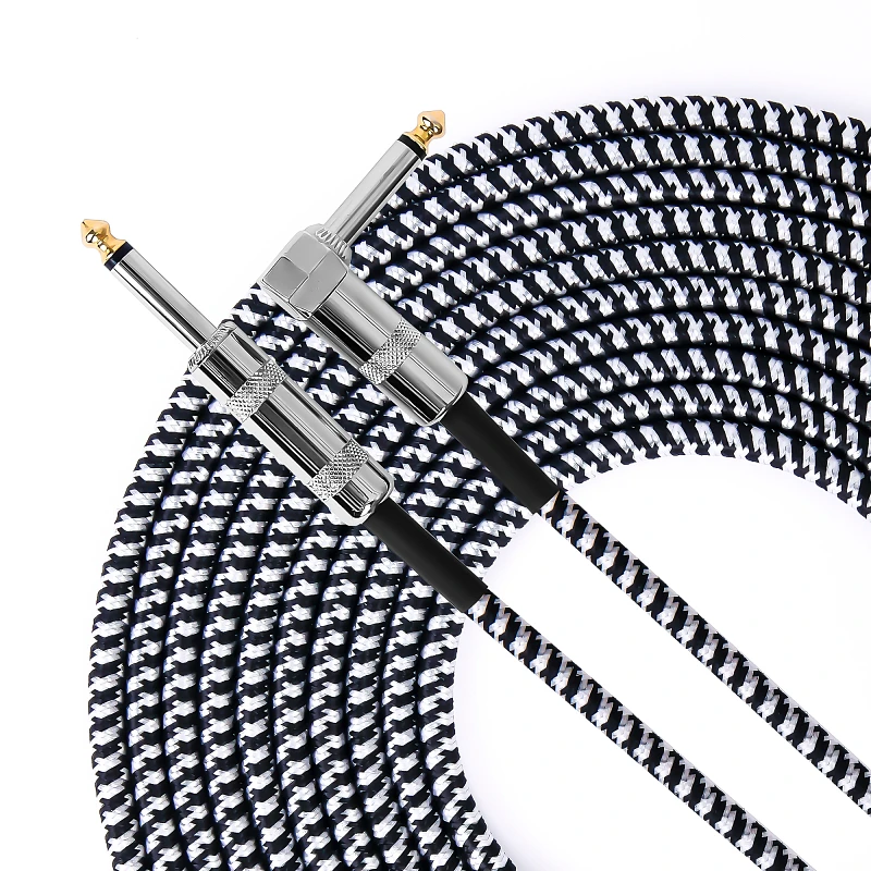 Wholesale Colorful 3m 6m 10ft 20ft Braided Wire Electric bulk Guitar/Keyboard  Cable para instrumento