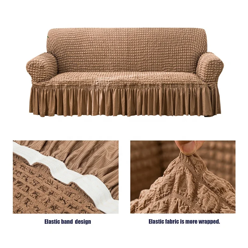 Elastic Sectional Couch Cover Sofa 3 Seats Slipcovers Stretch for Home