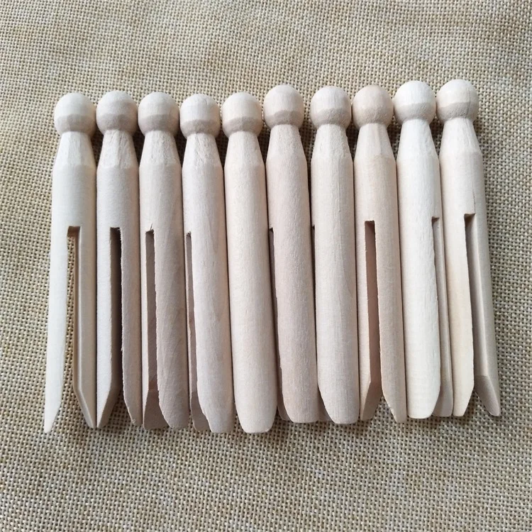 11cm Natural wooden clip doll clip household wooden clip wooden Clothes pin