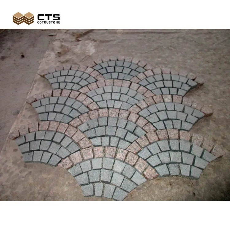 Fan Shape Garden Mesh Cobble Paving Stone
