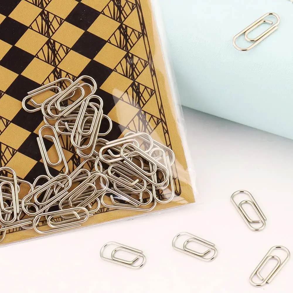 50pcs nickel plated mini metal paper clips for school,office using