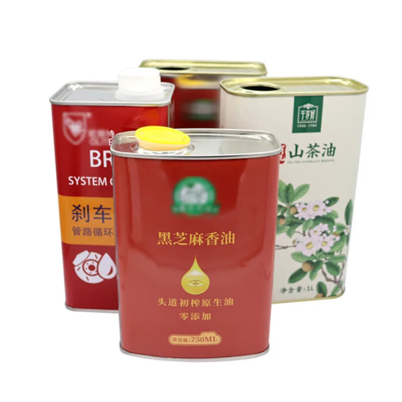 Factory supplier customized rectangular metal square empty oil can engine oil can jerry can