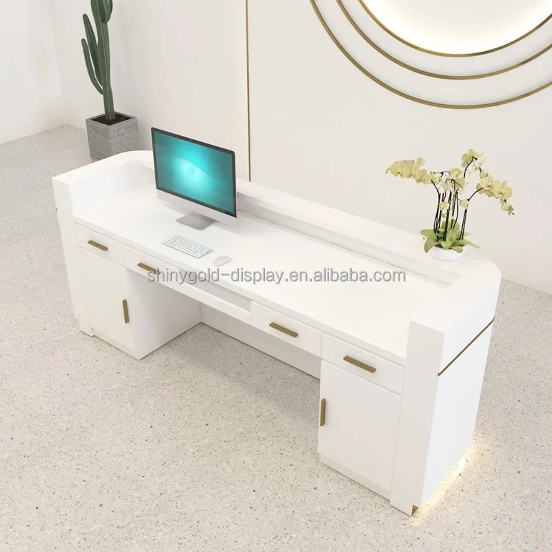  Современный кассовый столик розничная продажа деревянный магазин Boutique белые кассовые шкафы стойка регистрации для