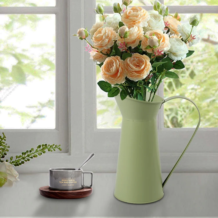 Metal Flower Pots Planter Vase Pitcher Jug Shaped Flower Pot Garden Container Packing/giftpacking Anti-slip Iron Vintage CLASSIC