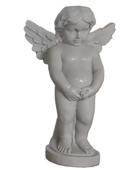 Внутреннее украшение, симпатичный маленький ангел, белый мраморный угол, статуя, мраморная статуя манекена, каменная статуя