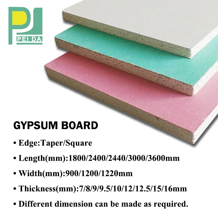 Classic Style 12mm Plasterboard Drywall Sheet Gypsum Board For Ceiling
