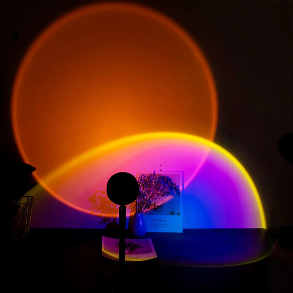 Bedroom selfie art projection lamp creative background decoration rainbow sunset balcony lamp