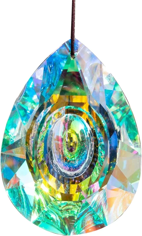 Modern Crystal Window Hanging Prism Rainbow Suncatcher 89mm AB Chandelier for Home Decoration Portrait Coating Technics