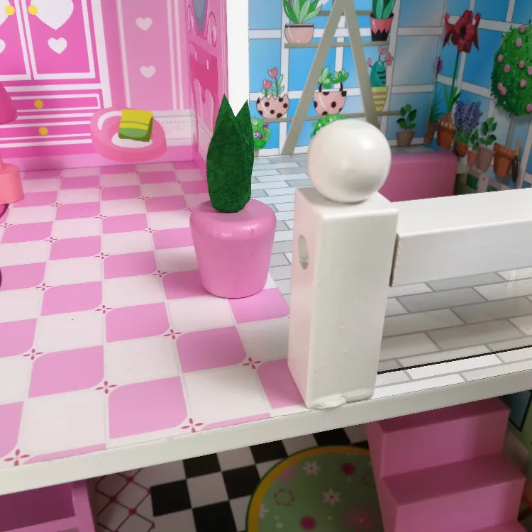 WEIFU New Real Wood kids birthday gift cheap furniture toy miniature dollhouse for Little Girls 5 Year Olds