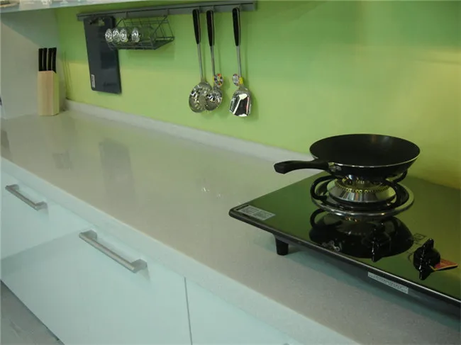 Cut-to-Size Chinese Prefab Polish Kitchen Artificial Quartz Granite Stone Calacatta White countertop