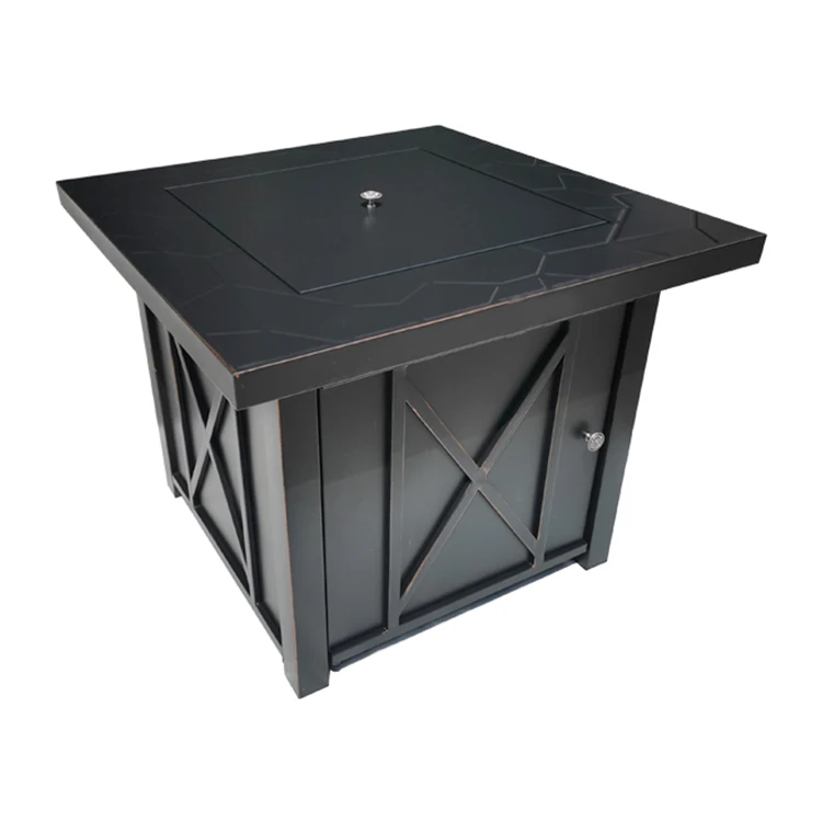 Multi-function square gas fire pit table / aluminum frame garden outdoor fire pit