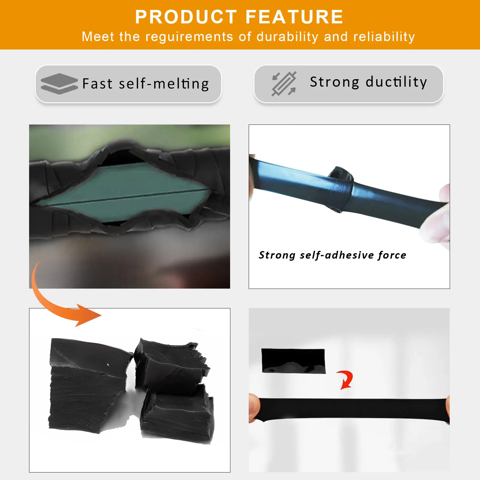 Thick Silicone Rubber Adhesive Tape Self Fusing Silicone Tape Double Sided Safety Masking Tape 