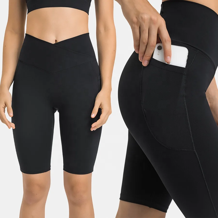 Wholesale High Quality Oem Custom Logo High Elasticity Yoga Fitness Shorts Lady Girl Women Gym Sports Hot Shorts Running Short P