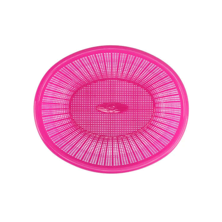 Colorful Oval Shape Plastic Kitchen Use Rice Basket Strainer
