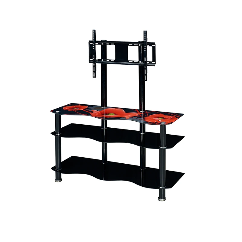 High quality home furniture living room tempered glass TV stand living room furniture tv stand for sale
