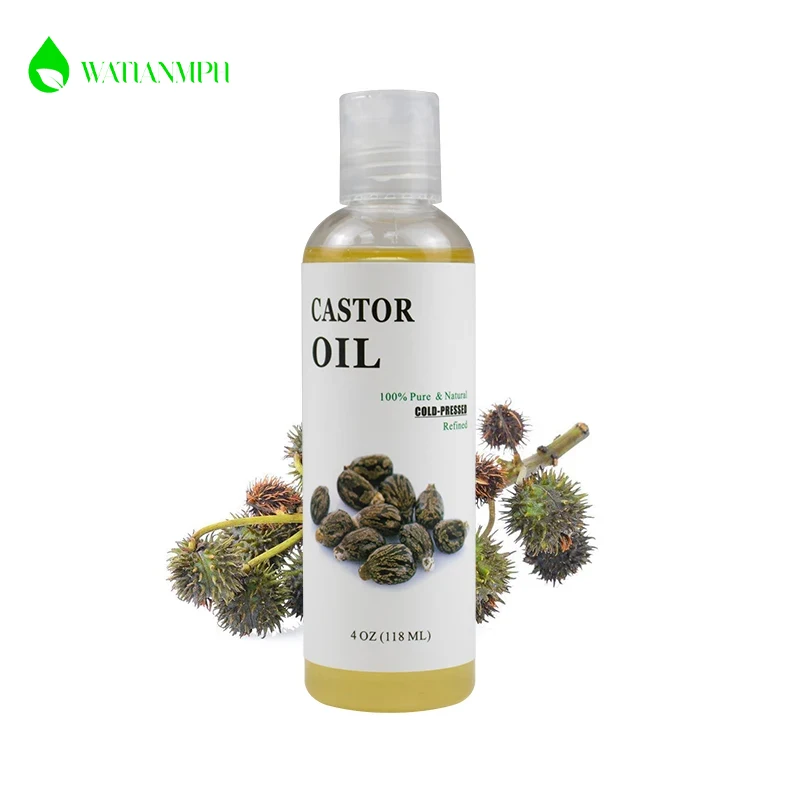 118ml Refined Cold Pressed Castor Seed oil for eyelashes and hair accept customized private label flavored castor oil