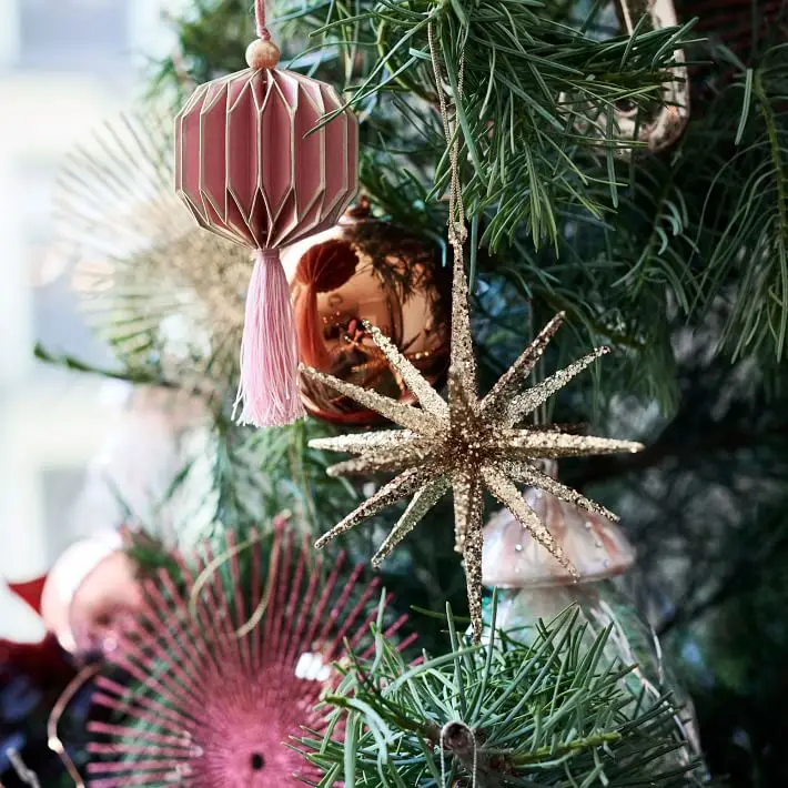 Pink theme hanging christmas tree Paper Accordion Ornaments origami paper decoration kits