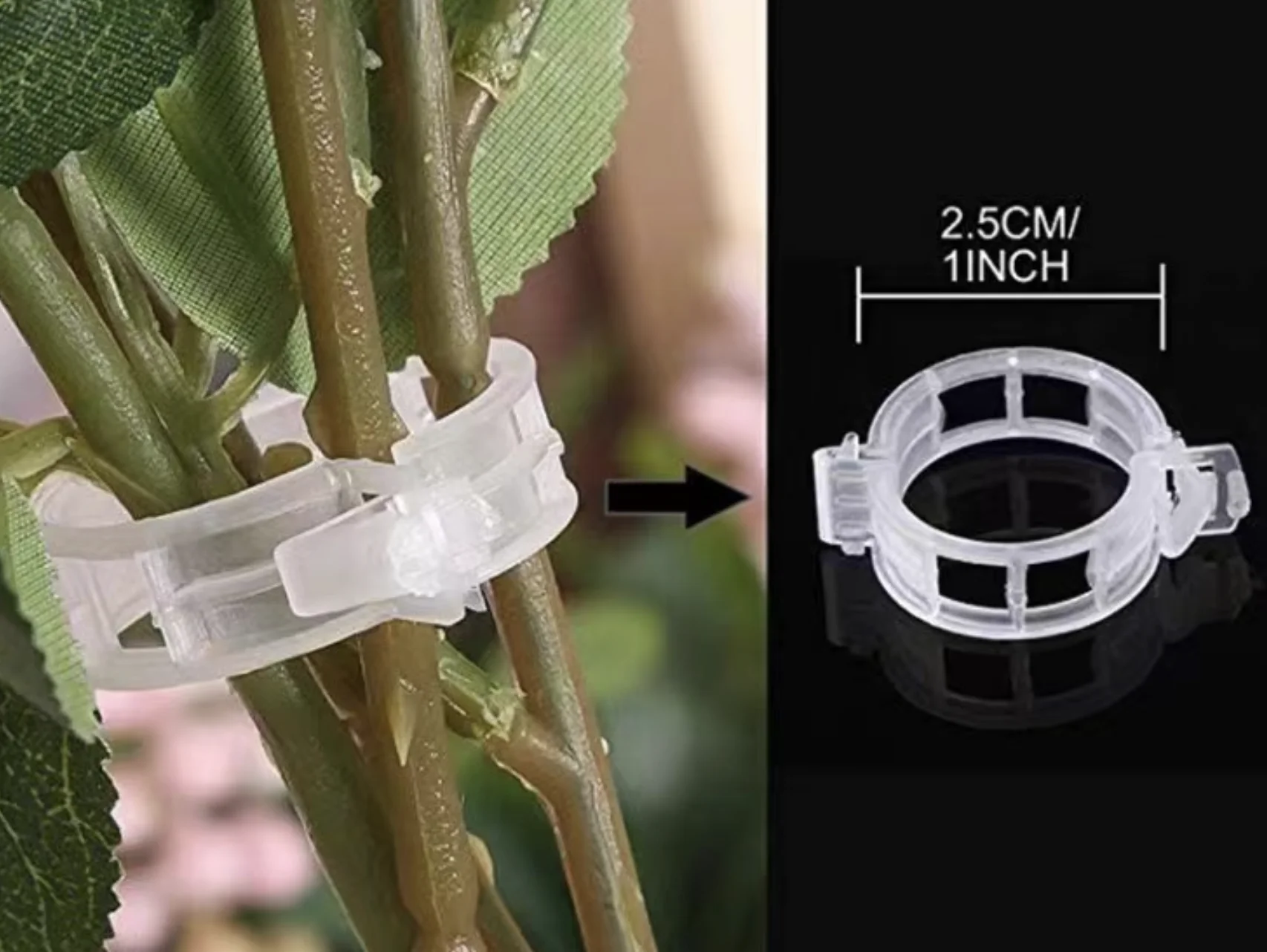 Connects plants greenhouse vegetables 25mm repeated use pvc plant support tomato clips