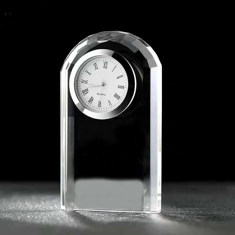 Custom Engraved Crystal Photo Frame Wedding Gifts Wholesale K9 Crystal Table Clock for Guest Giveaway Souvenirs