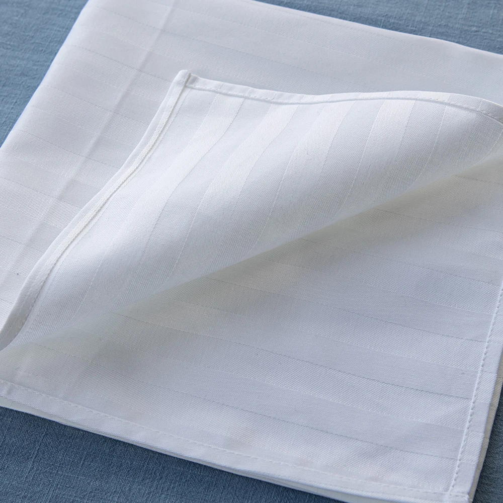 Custom Logo 100% linen table napkin hand hemstitch embroidery table wedding napkin