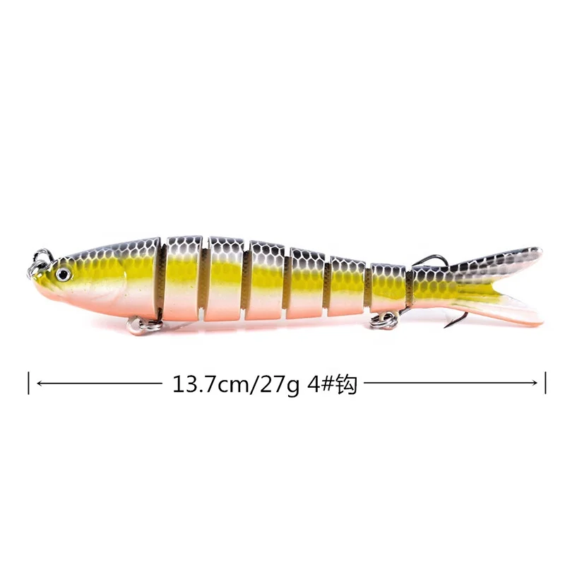 140mm/27g Sinking Wobblers Fishing Lures Jointed Crankbait Swimbait 8 Segment Hard Artificial Bait For Fishing Tackle Lure