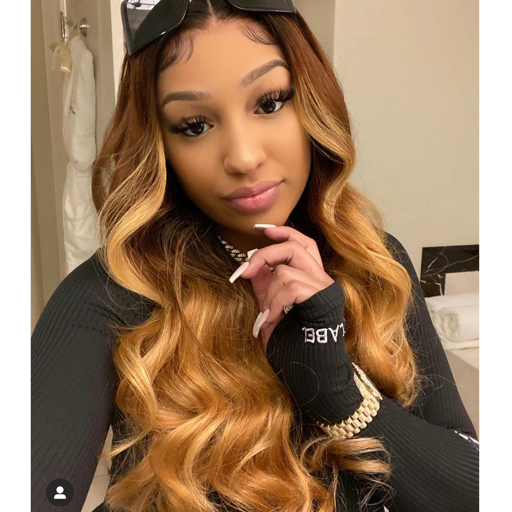 Tb/4/27 Ombre Brazilian Body Wave Human Hair 13x4 HD Lace Frontal Wigs for Black Women Lace Front Wigs Full Lace Human Hair Wigs