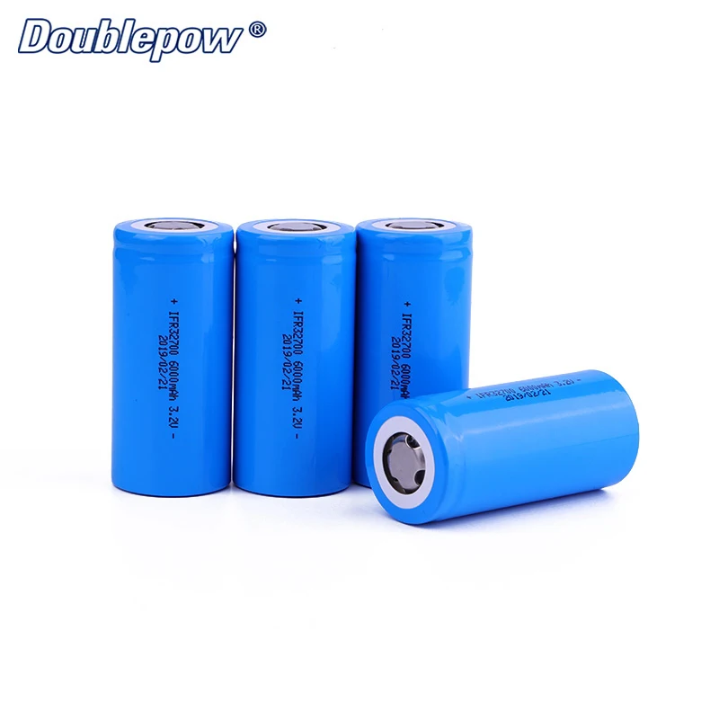 Doublepow Deep Cycle 3C Discharge Energy Storage Lifepo4 Battery 6000mAh 3.2V IFR 32700 LiFePO4 Cylindrical Battery Cells