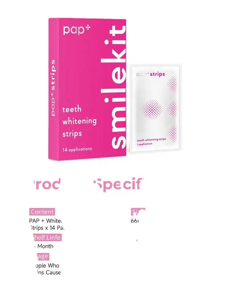 Dental Wholesale Teeth Whitening Strips Non Peroxide PAP+ Effective Teeth Cosmetic Strips