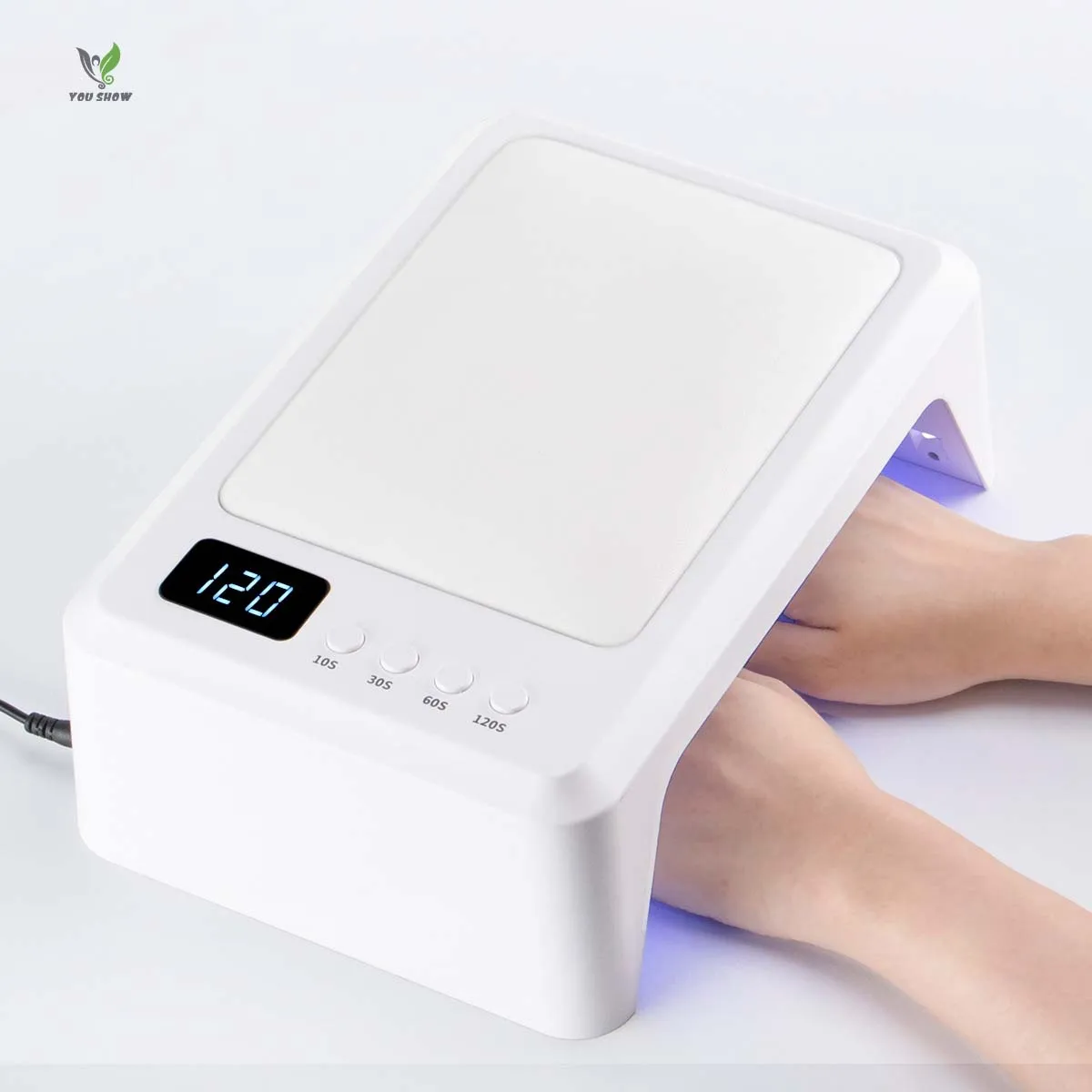 New Double Hands Nail Lamp 72W With Hand Pillow Professional Gel Polish Drying Big Space UV LED Manicure Dryer For Salons