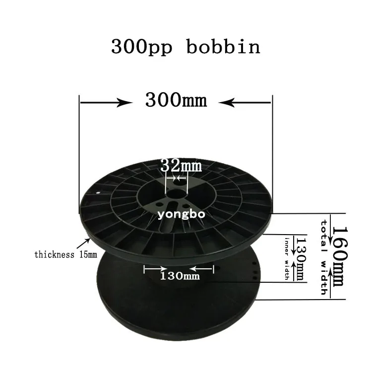 300mm One-Piece Durable Spool Lightweight Eco-Friendly Injection Moulded Bobbin Wire Spool Shipping
