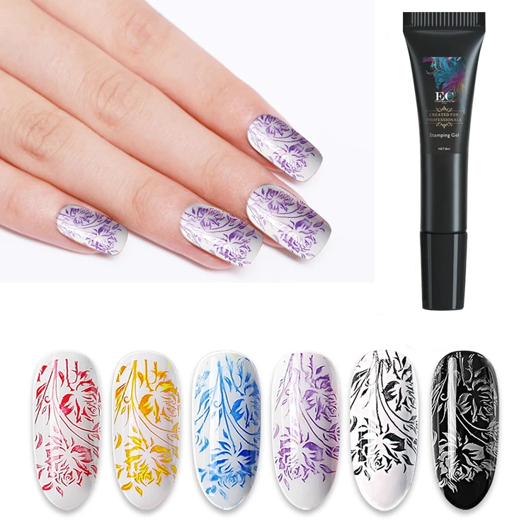Pedicure and manicure custom design brand logo nail stamp polish gel scrapers stamping plates nail art stamper starter kit
