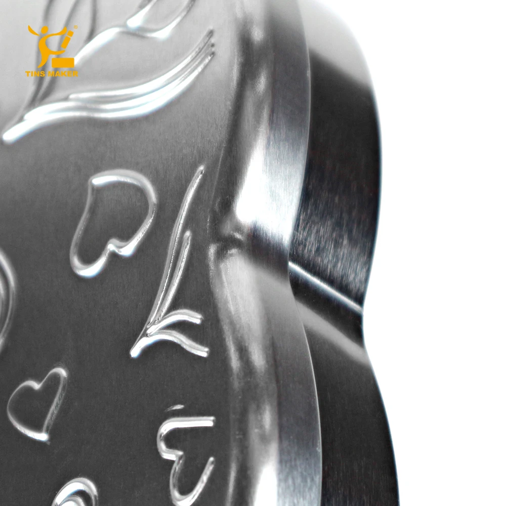 Custom Thanksgiving heart-shaped hard candy tin candy window display tinplate tin box tin with lid