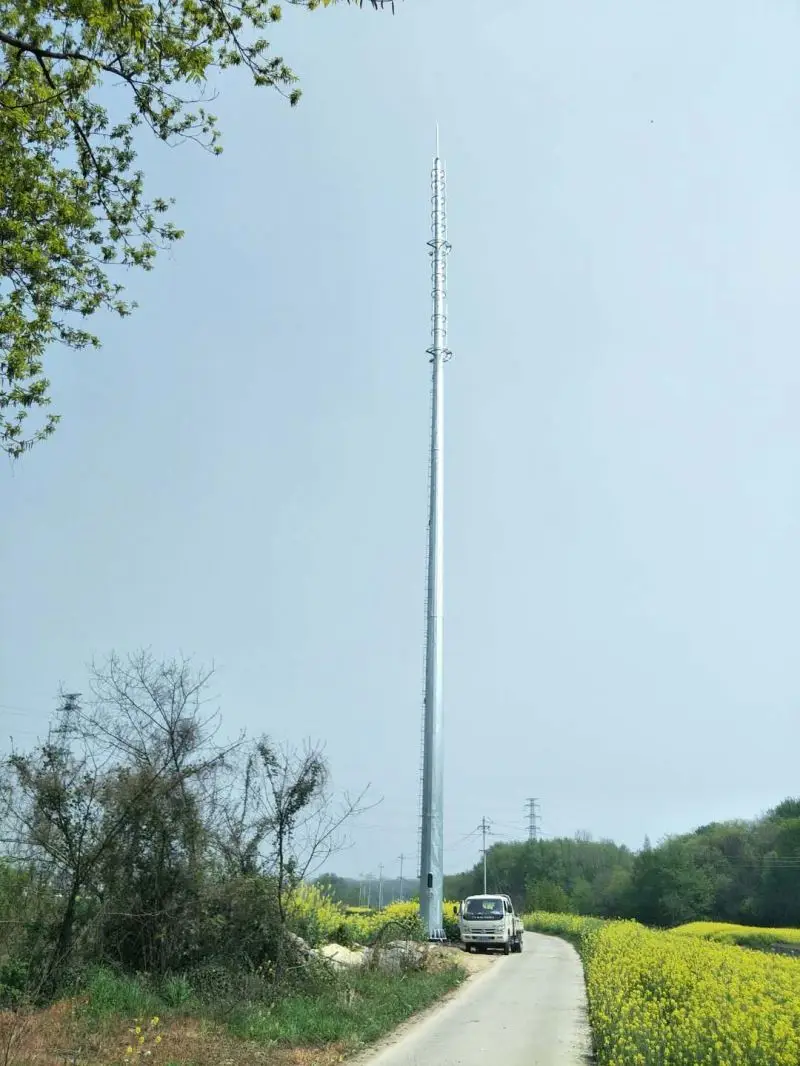 Great Standard Telecommunication Steel Pole Monopole Tower For Construction