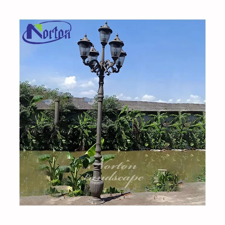 Wholesale Outdoor Garden Street Decoration Modern Antique Aluminum Floor Lamp Post