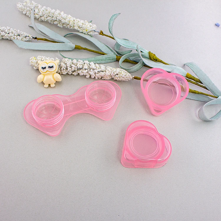 Heart-shaped New Design Colorful Eco-friendly Material Portable Contact Lenses Case