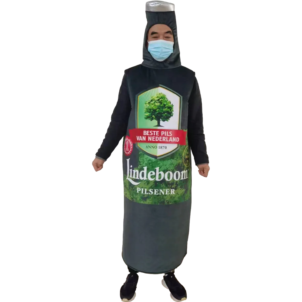 2023 Custom beer bottle costume character cartoon beer bottle plush mascot costumes with good printing