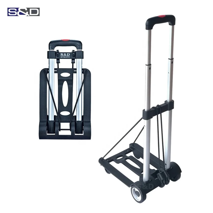 Компактная компактная алюминиевая телескопическая Легкая Складная портативная Тележка для покупок с выдвижной ручкой для багажа тележка для рекламы