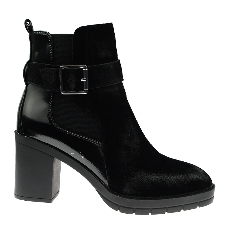 designer women cow suede winter fall high heel chunky wedge shoes boots for ladies