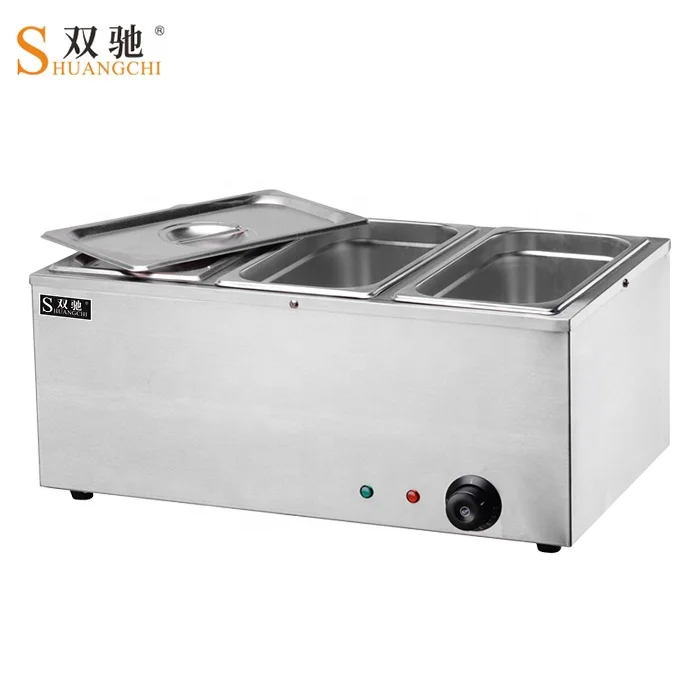 Catering Equipment Commercial Stainless Steel Electric Food Warmer Bain-Marie Buffet 3 Pans Catering Equipment