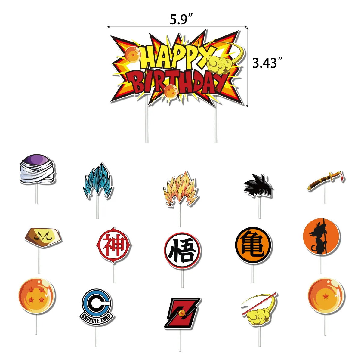 Украшение для тематической вечеринки «Seven dragon beads Wukong», флаг для детского дня рождения, вытягивающая открытка для торта, вставляющий воздушный шар