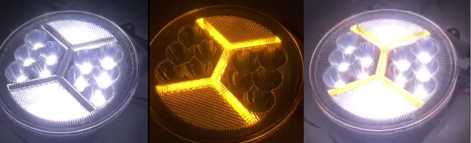 Vcan Auto Accessories 26W Strobe Work Light With Yellow DRL 3030 Chip LED Work Light For Boat Jeep ATV SUV Truck