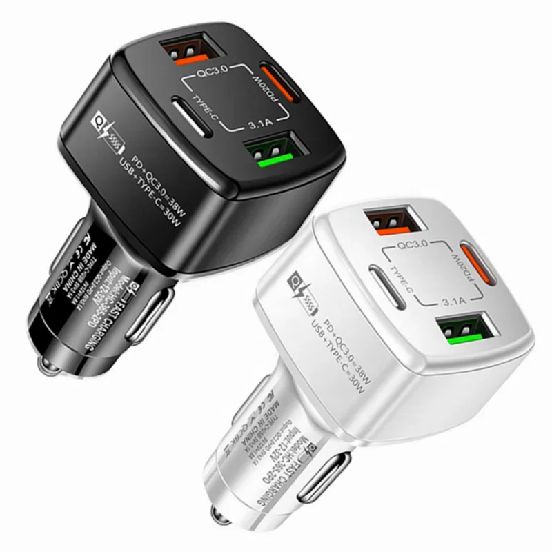 Multifunctional 30W Quick Charge QC3.0 PD 20W Type C USB 3.1A Fast Charging Cigarette Lighter Adapter Phone Car Charger
