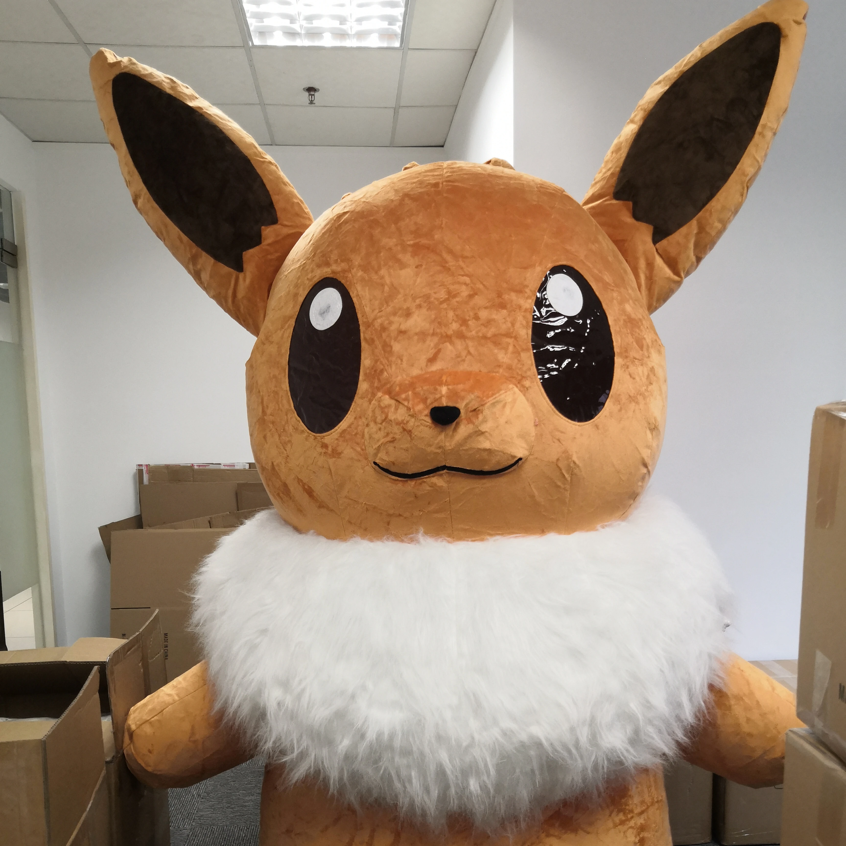 High Quality 2m/2.6m Plush Custom Cartoon Jolteon Mascot Inflatable Walking Animal Eevee Mascot Cartoon Costumes For Party