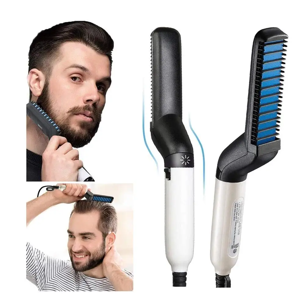 Wholesale Moustache Styling Comb Portable Ceramic Thermal Straightener Travel Beard Comb For Men