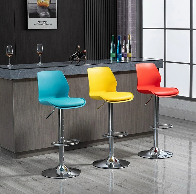 China Supplier Hot Sale Modern Swivel Kitchen High Bar Stool Height Adjust PP Plastic Bar Chair for Restaurant
